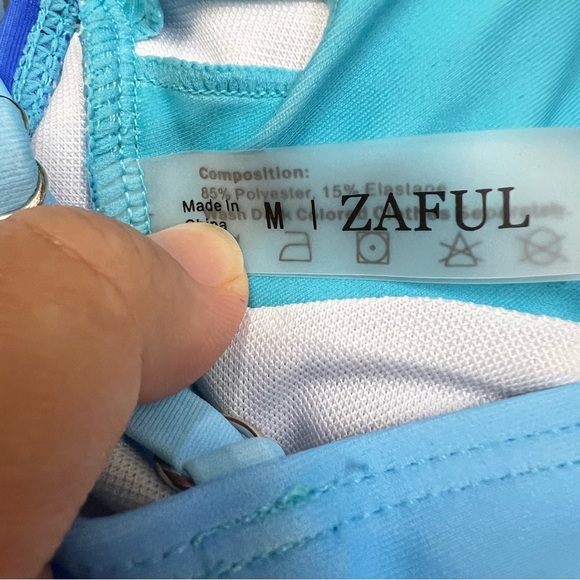 4/$20 NWT Zaful Blue Women's Bikini Top Size M - Picture 6 of 7
